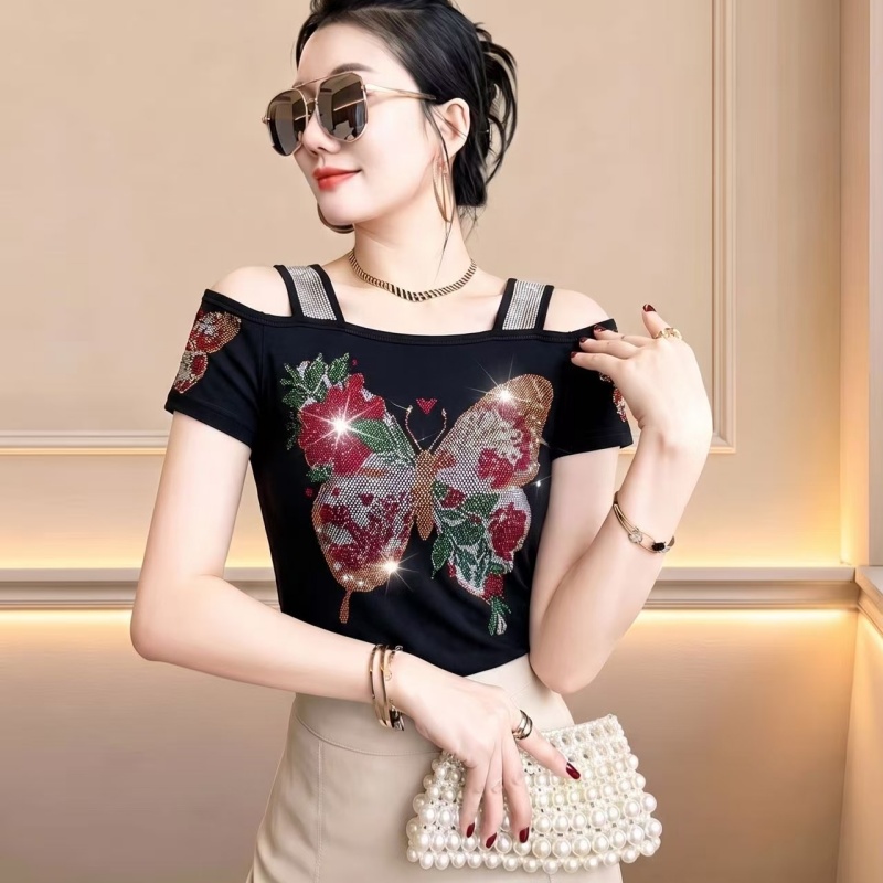 Streetwear Brand With Butterfly - Streetwear Brand Butterfly Off Shoulder Women