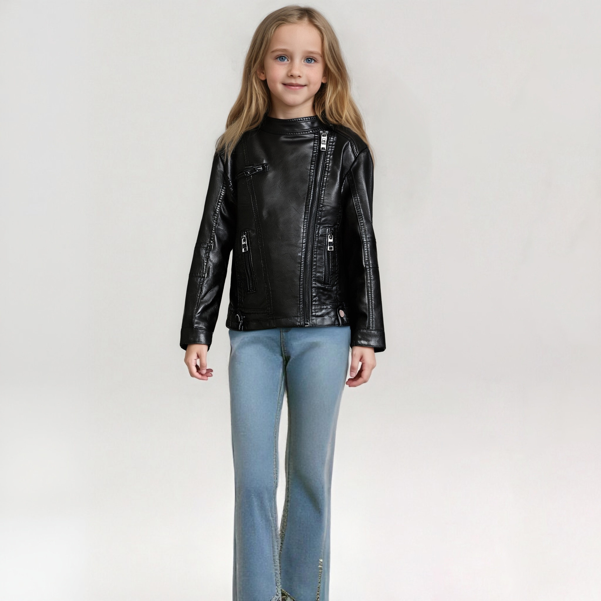 Girls Black Rock Motorcycle Pu - Streetwear Brand Photography recension och pris